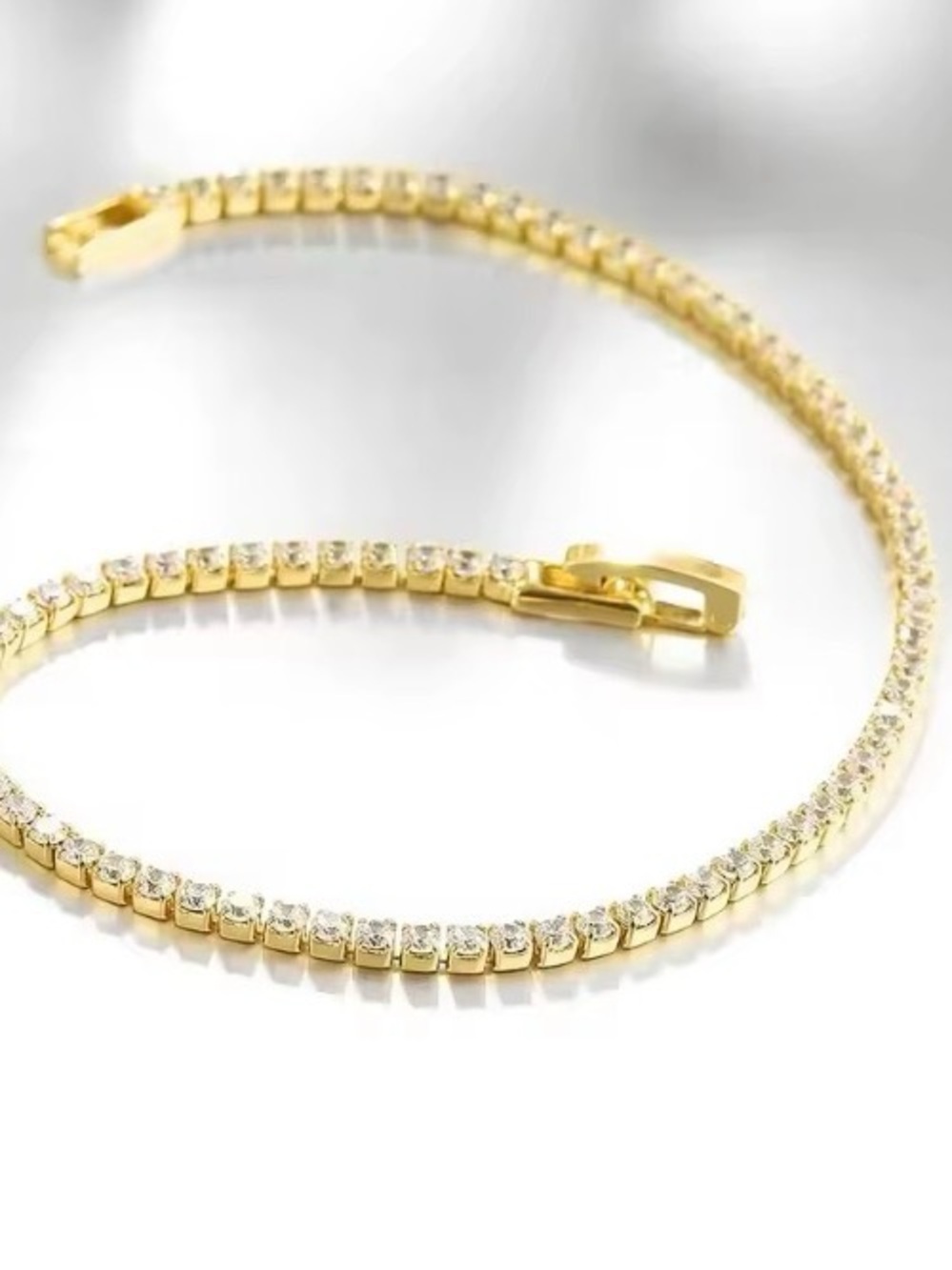 Cubic Zirconia 4mm - Gold - Link Tennis Bracelet